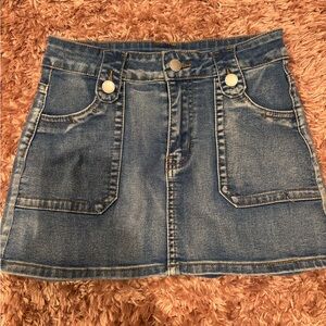 SHEIN dark wash mini skirt